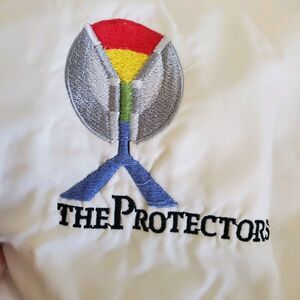 Vintage Duckster Mens The Protectors Bomber Windbreaker Jacket Embroidered Large